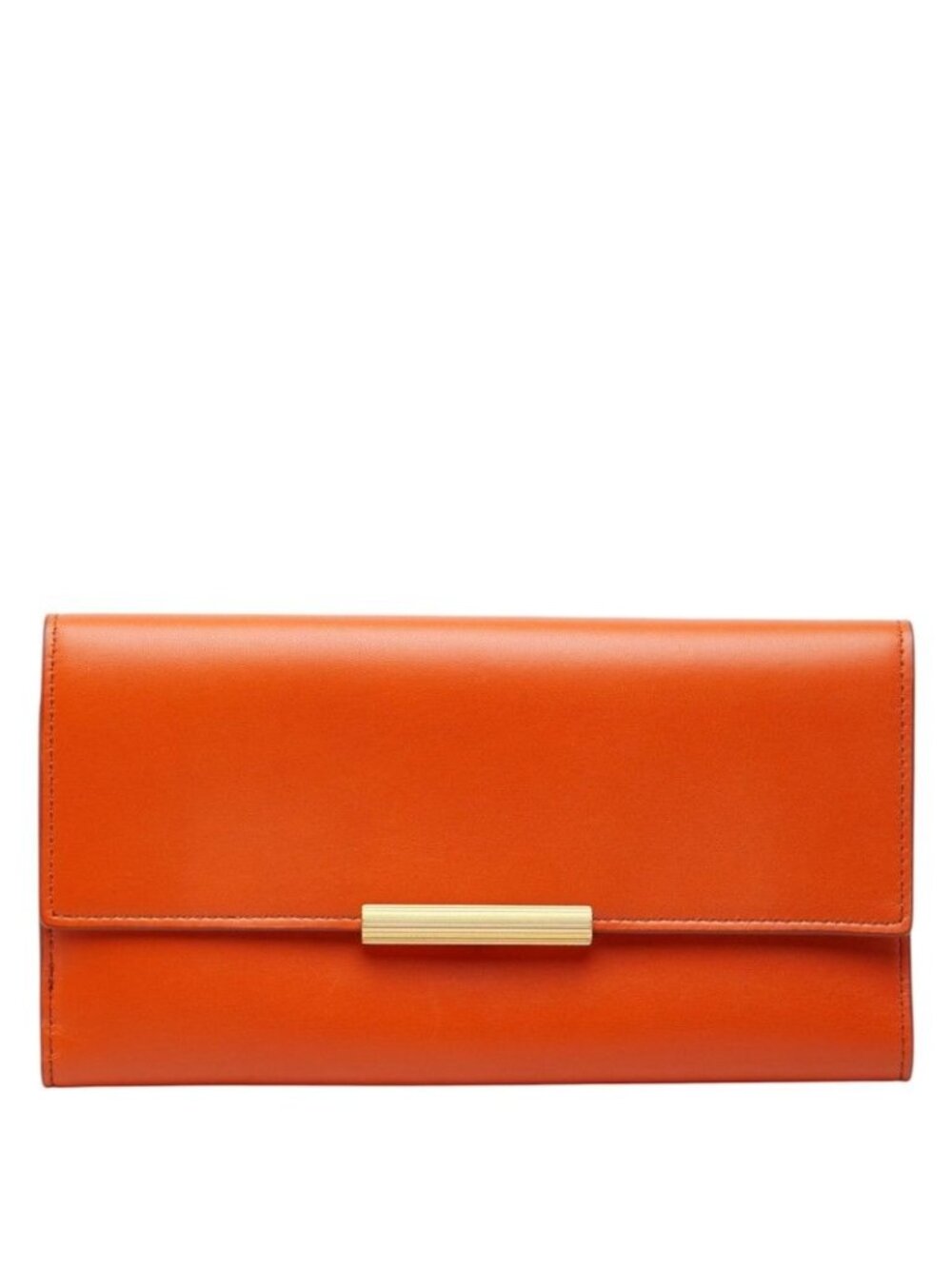 Bottega Veneta Flap Continental Wallet Trifold Orange Leather